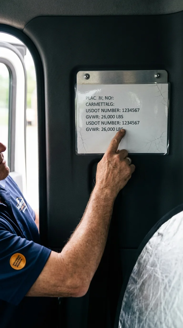 USDOT licensing placard verification in New Richmond